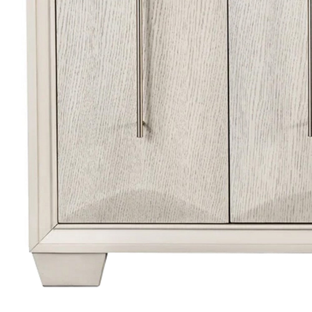 Witzy Sideboard Buffet Console | Oak White Poplar Wood | 4 Doors | 60’’ BM340253