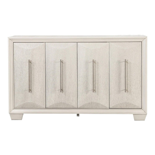 Witzy Sideboard Buffet Console | Oak White Poplar Wood | 4 Doors | 60"