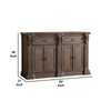 Hama Sideboard Buffet Console | 4 Doors | Oak Brown Wood | 60"