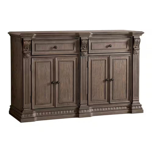 Hama Sideboard Buffet Console | 4 Doors | Oak Brown Wood | 60"