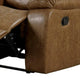Kius Manual Recliner Loveseat | Brown Faux Leather | 70’’ | Cupholders BM340256