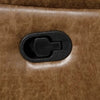 Kius Manual Recliner Sofa | Brown Faux Leather | 82" | USB Chargers