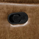Kius Manual Recliner Sofa | Brown Faux Leather | 82" | USB Chargers