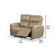 Sily Power Reclining Loveseat | Beige Faux Leather | 57’’ | USB Ports BM340258