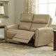 Sily Power Reclining Loveseat | Beige Faux Leather | 57" | USB Ports