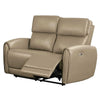 Sily Power Reclining Loveseat | Beige Faux Leather | 57" | USB Ports