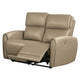 Sily Power Reclining Loveseat | Beige Faux Leather | 57" | USB Ports