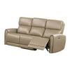 Sily Power Reclining Sofa | Beige Faux Leather | 81’’ | USB Ports BM340259
