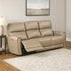 Sily Power Reclining Sofa | Beige Faux Leather | 81" | USB Ports