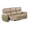 Sily Power Reclining Sofa | Beige Faux Leather | 81" | USB Ports