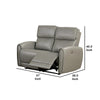 Sily Power Reclining Loveseat | Gray Faux Leather | 57’’ | USB Ports BM340260