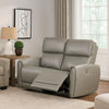 Sily Power Reclining Loveseat | Gray Faux Leather | 57" | USB Ports