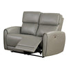 Sily Power Reclining Loveseat | Gray Faux Leather | 57" | USB Ports
