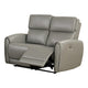 Sily Power Reclining Loveseat | Gray Faux Leather | 57" | USB Ports