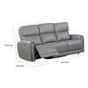 Sily Power Reclining Sofa | Gray Faux Leather | 81’’ | USB Ports BM340261