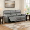 Sily Power Reclining Sofa | Gray Faux Leather | 81" | USB Ports
