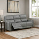Sily Power Reclining Sofa | Gray Faux Leather | 81" | USB Ports