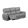 Sily Power Reclining Sofa | Gray Faux Leather | 81" | USB Ports