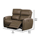Sily Power Reclining Loveseat | Light Brown Faux Leather | 57’’ | USB BM340262