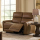 Sily Power Reclining Loveseat | Light Brown Faux Leather | 57" | USB