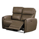 Sily Power Reclining Loveseat | Light Brown Faux Leather | 57" | USB