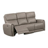 Sily Power Recliner Sofa | Light Brown Faux Leather | 81" | USB Ports