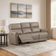 Sily Power Recliner Sofa | Light Brown Faux Leather | 81" | USB Ports