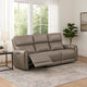 Sily Power Recliner Sofa | Light Brown Faux Leather | 81" | USB Ports