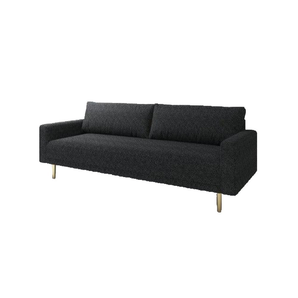 Remy Sofa | Black Boucle | Bench Style Seat with Track Arms | 83’’ BM340264