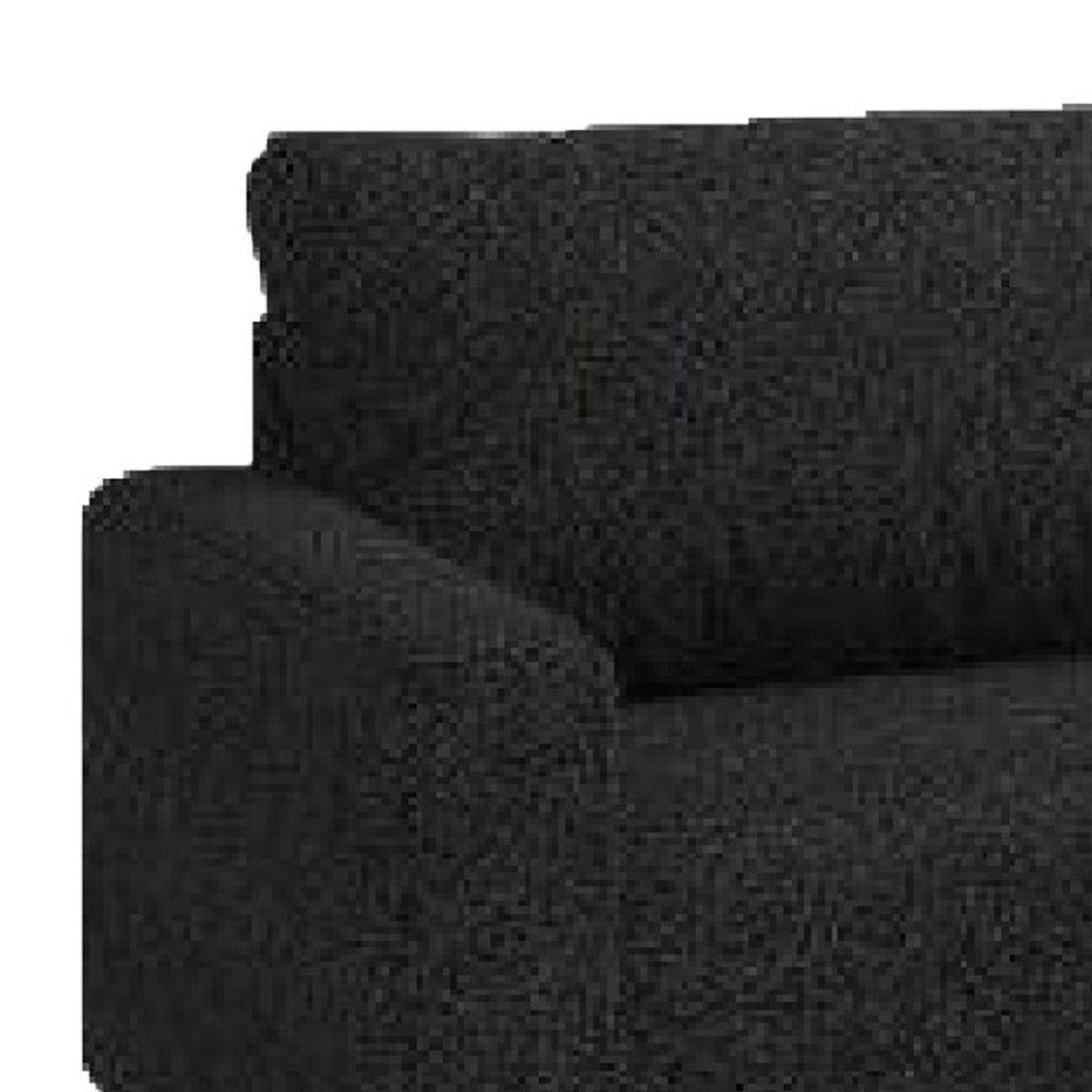 Remy Sofa | Black Boucle | Bench Style Seat with Track Arms | 83’’ BM340264