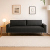 Remy Sofa | Black Boucle | Bench Style Seat with Track Arms | 83"