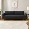Remy Sofa | Black Boucle | Bench Style Seat with Track Arms | 83"