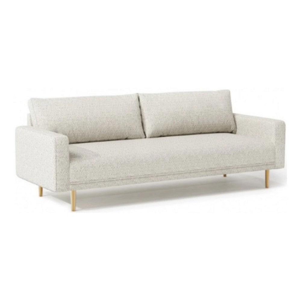 Remy Sofa | Off White Boucle | Bench Style Seat with Track Arms | 83"