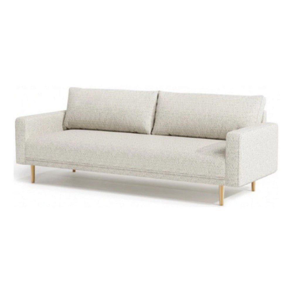 Remy Sofa | Off White Boucle | Bench Style Seat with Track Arms | 83’’ BM340266