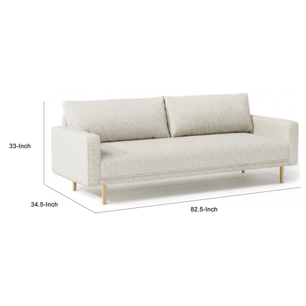 Remy Sofa | Off White Boucle | Bench Style Seat with Track Arms | 83’’ BM340266