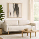 Remy Sofa | Off White Boucle | Bench Style Seat with Track Arms | 83"