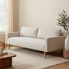 Remy Sofa | Off White Boucle | Bench Style Seat with Track Arms | 83"