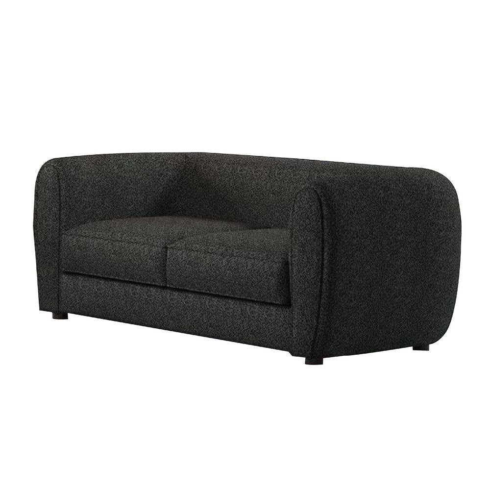 Dly Retro Loveseat | Black Boucle Seat | Welt Trims | 68" | Tuxedo Style