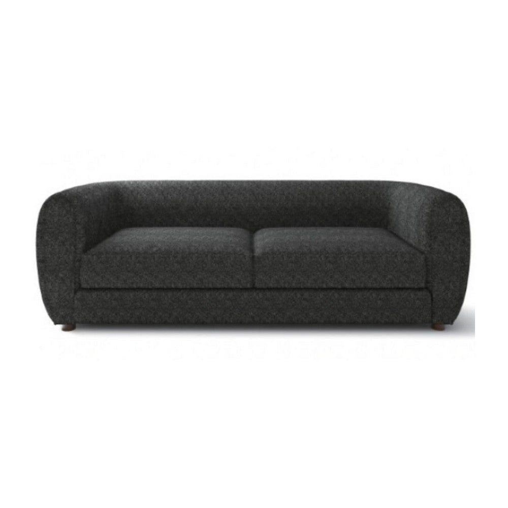 Dly Retro Sofa | Black Boucle Seat | Welt Trims | 87’’ | Tuxedo Style BM340268