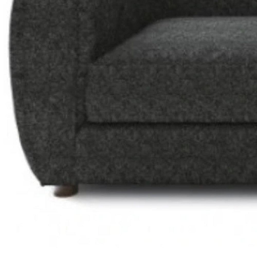 Dly Retro Sofa | Black Boucle Seat | Welt Trims | 87’’ | Tuxedo Style BM340268