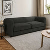Dly Retro Sofa | Black Boucle Seat | Welt Trims | 87" | Tuxedo Style