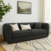 Dly Retro Sofa | Black Boucle Seat | Welt Trims | 87" | Tuxedo Style