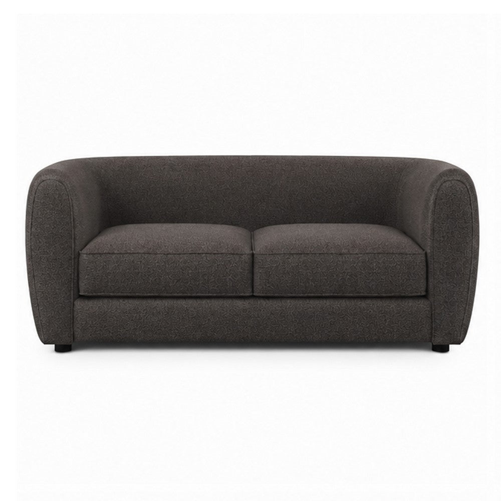 Dly Retro Loveseat | Gray Boucle Seat | Welt Trim | 68" Tuxedo Style