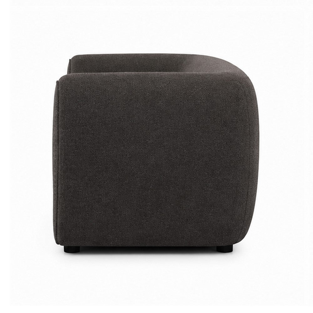 Dly Retro Loveseat | Gray Boucle Seat | Welt Trim | 68" Tuxedo Style