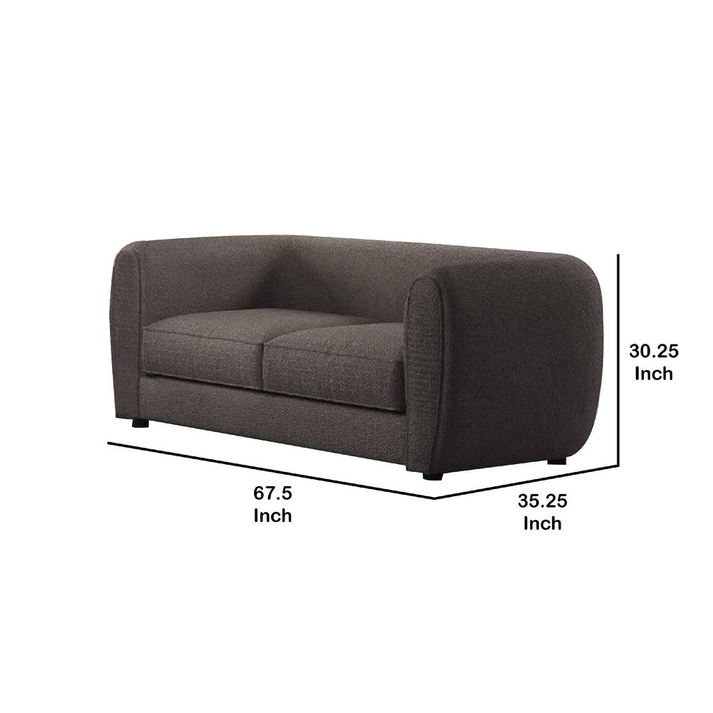 Dly Retro Loveseat | Gray Boucle Seat | Welt Trim | 68" Tuxedo Style