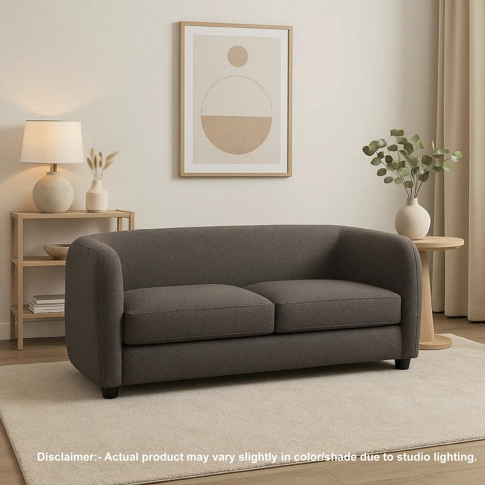 Dly Retro Loveseat | Gray Boucle Seat | Welt Trim | 68" Tuxedo Style