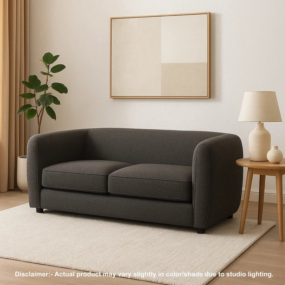 Dly Retro Loveseat | Gray Boucle Seat | Welt Trim | 68" Tuxedo Style