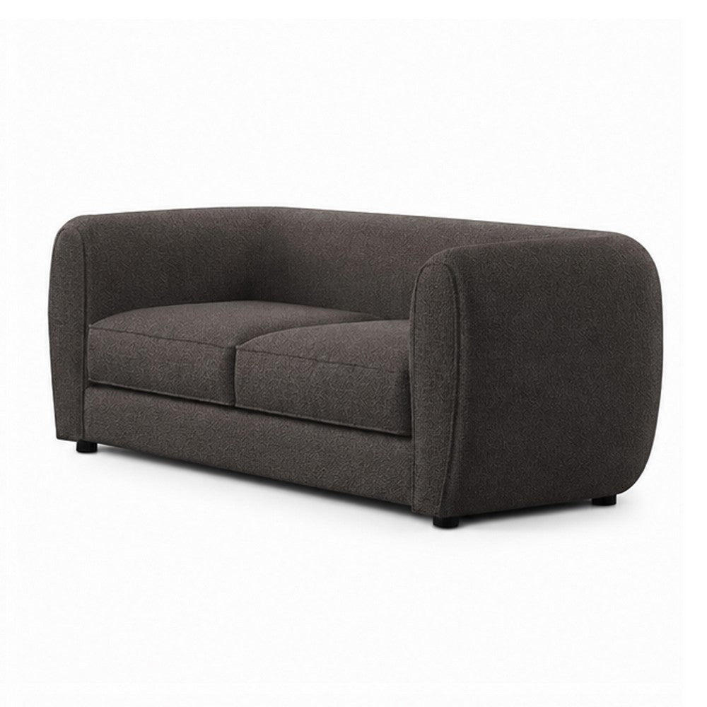 Dly Retro Loveseat | Gray Boucle Seat | Welt Trim | 68" Tuxedo Style