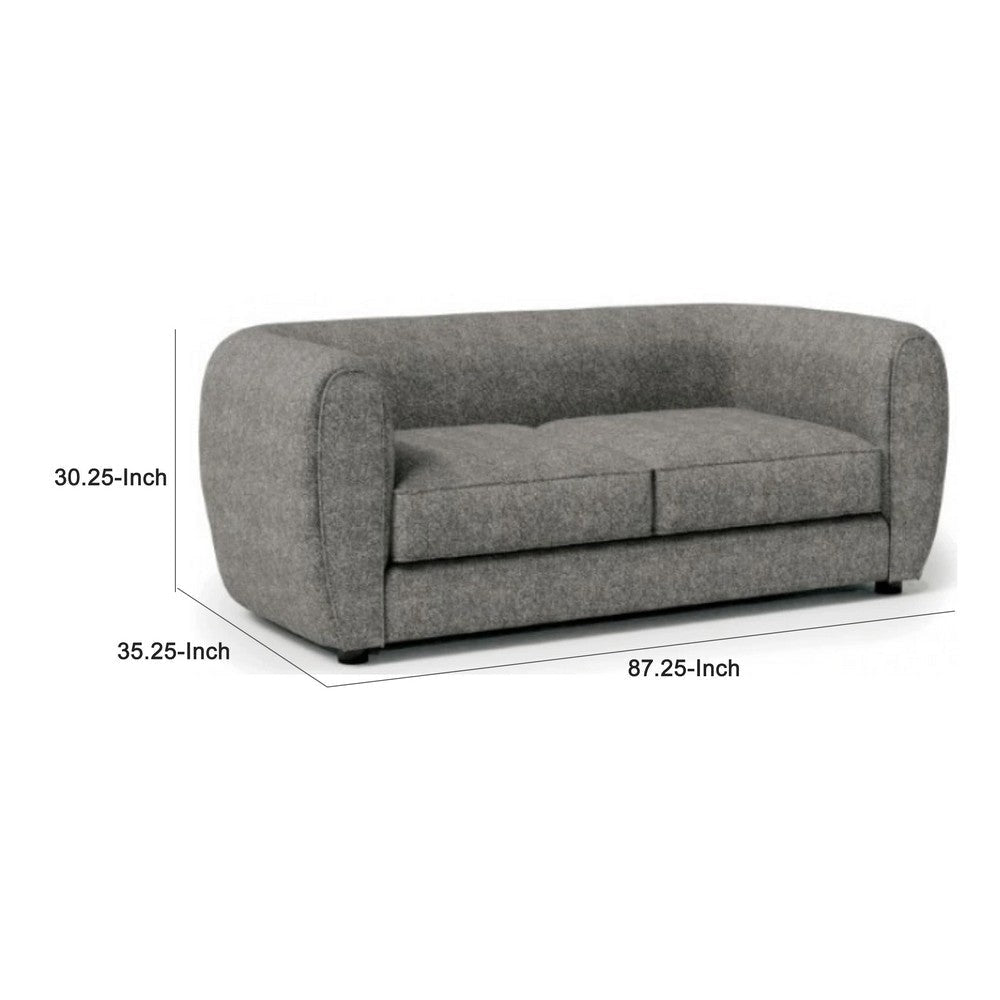 Dly Retro Sofa | Gray Boucle Seat | Welt Trim | 87’’ Tuxedo Style BM340270