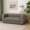Dly Retro Sofa | Gray Boucle Seat | Welt Trim | 87" Tuxedo Style